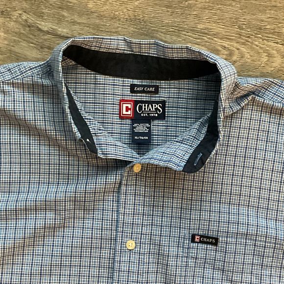 (2) Chaps Shirt Men Size XL Multi Color Plaid Button Down Long Sleeve Logo Crest - Picture 3 of 12